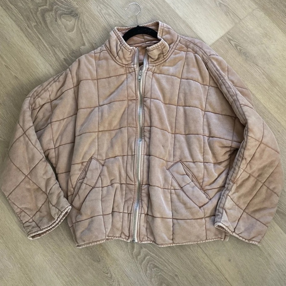 Free People Quilted Dolman Champagne M